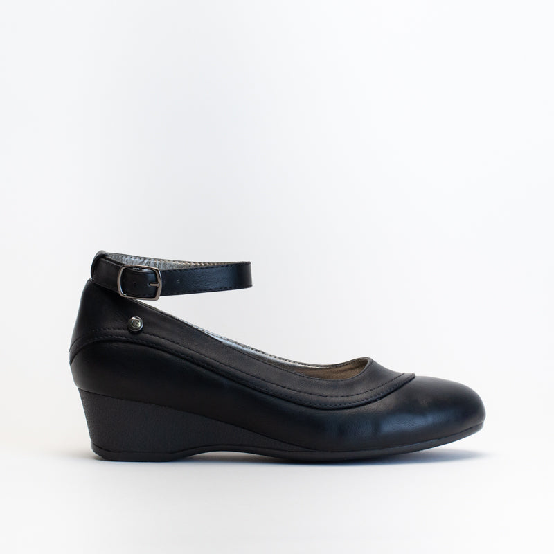 Ladies black wedge shoes online