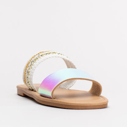 Girls Beaded Mule Sandal _ 155004