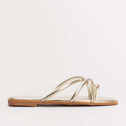 Metal Toe Loop Mule Sandal  _ 157515