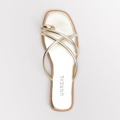 Metal Toe Loop Mule Sandal  _ 157515