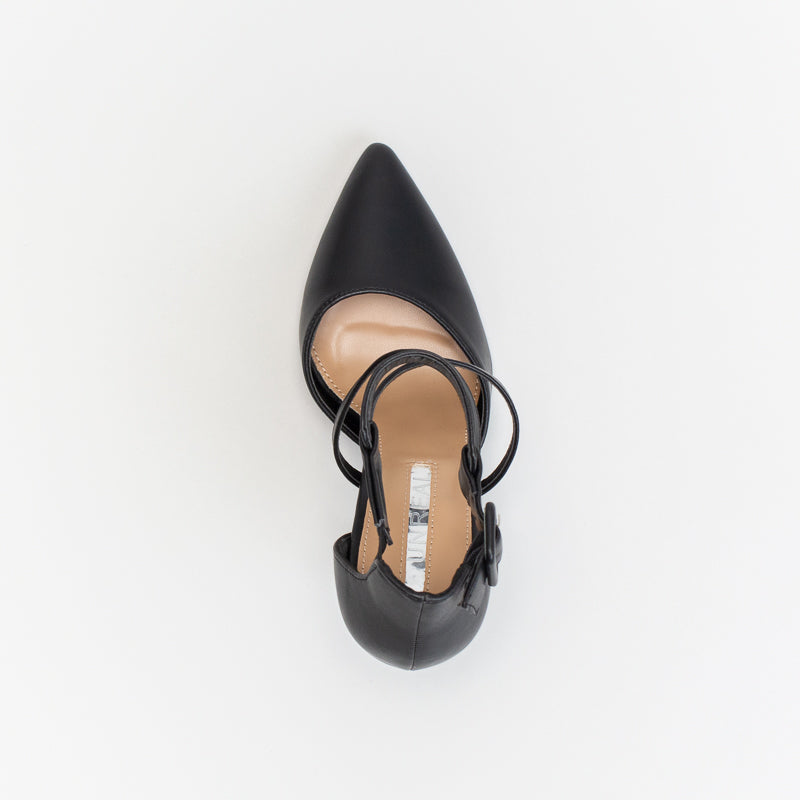 ASOS DESIGN Wide Fit Salary mid heeled court shoes in black | ASOS