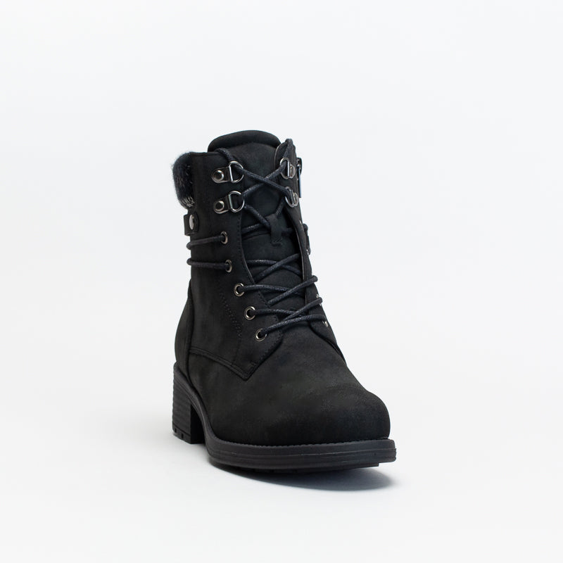 Knit trim combat shops boots