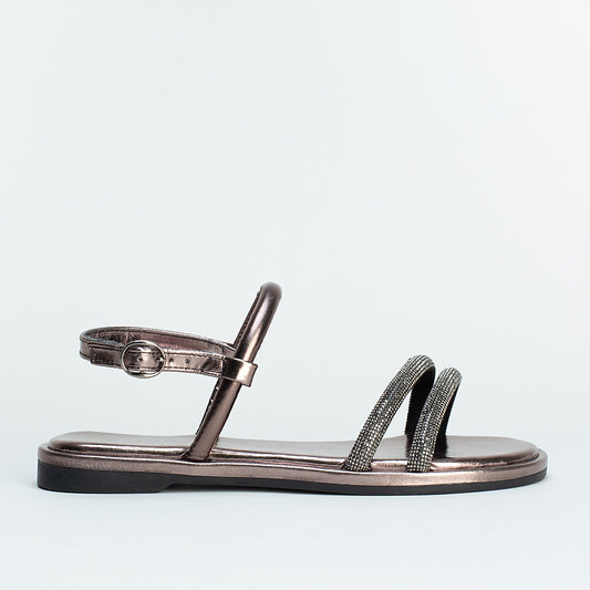 Metallic Tubular Flat Sandal _ 160944