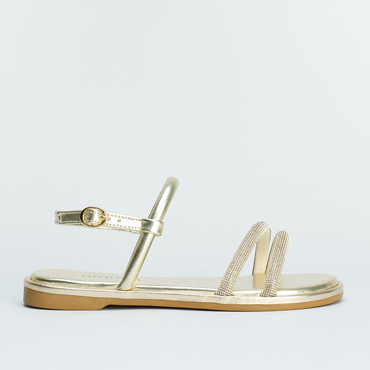 Metallic Tubular Flat Sandal _ 160943