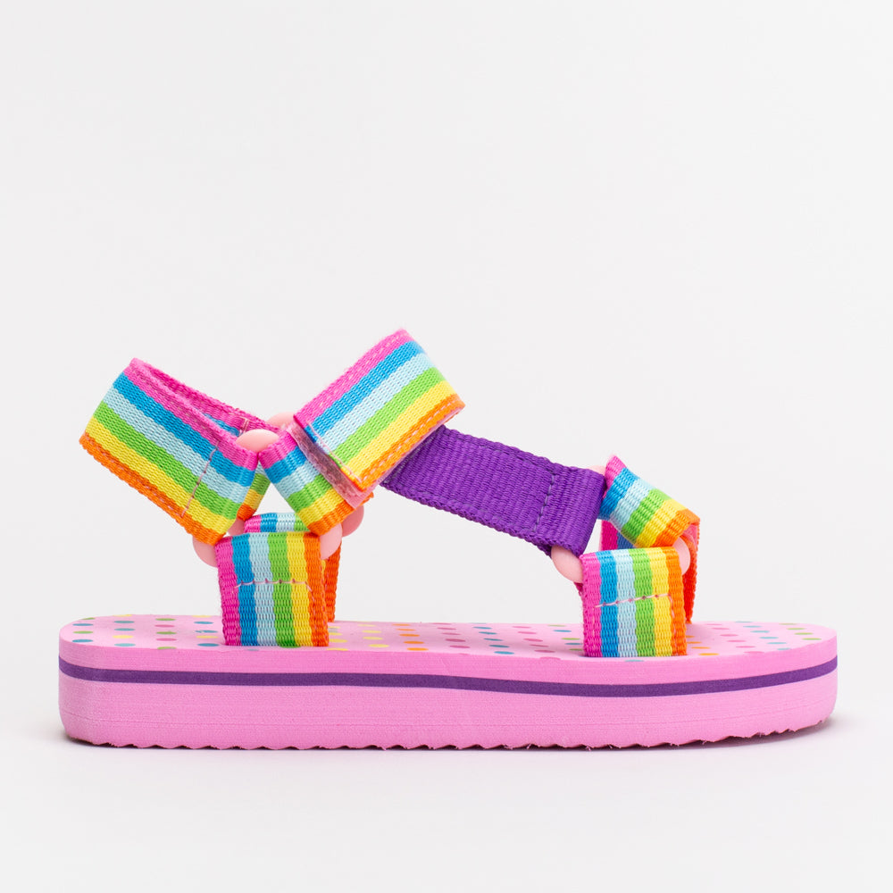 Girls Rainbow Sandal Shoe City