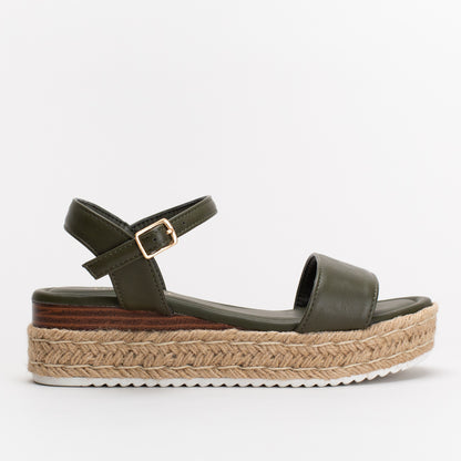 Ladies Unreal Band Flatform Sandal _ 155386