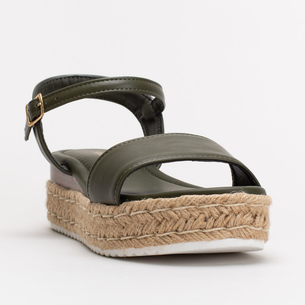 Ladies Unreal Band Flatform Sandal _ 155386