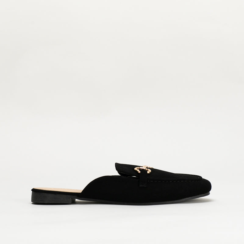 Womens black hot sale loafer mules