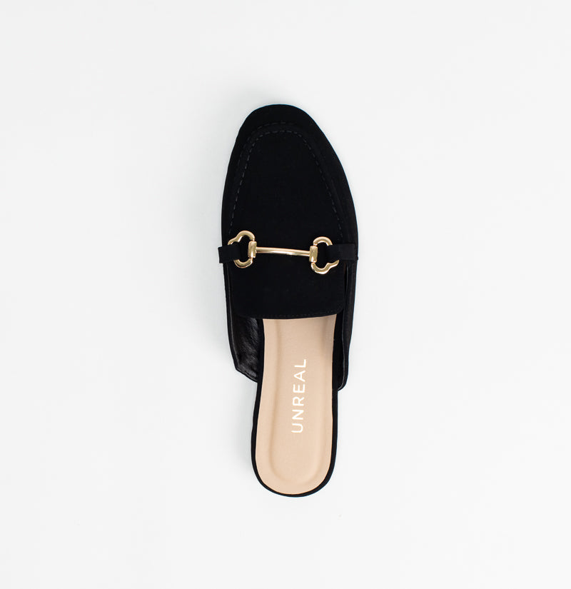 Womens black loafer on sale mules